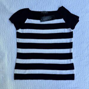 NWT Kasper Navy White Striped Knit Top Women’s - Large